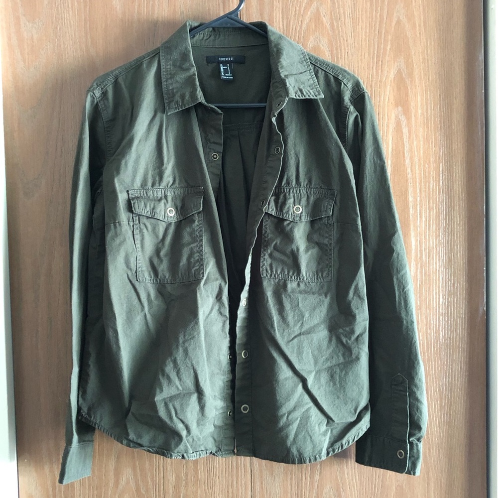 Cute forest green shacket
